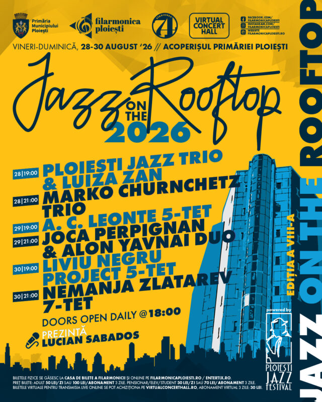 Bilet virtual transmisie live Jazz on the Rooftop VIII - 28-30 august 2026