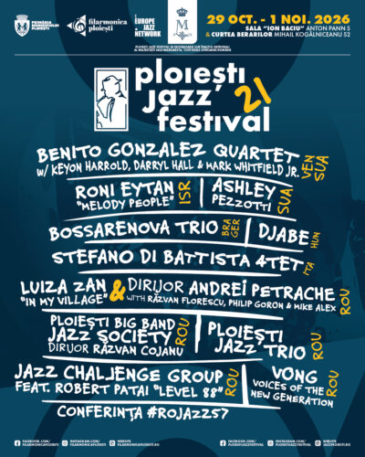 Bilet virtual transmisie live Ploiești Jazz Festival 2026 - Ediția 21 - 29 octombrie – 1 noiembrie 2026