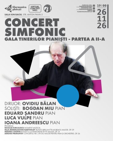 Bilet virtual transmisie live Gala Tinerilor Pianiști – Partea a II-a – 26 noiembrie 2026