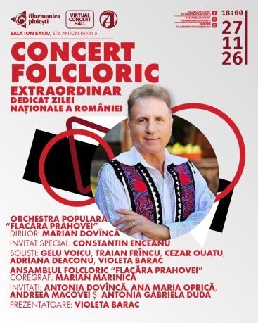 Bilet virtual transmisie live Concert Folcloric Extraordinar – dedicat Zilei Naționale a României – 27 noiembrie 2026